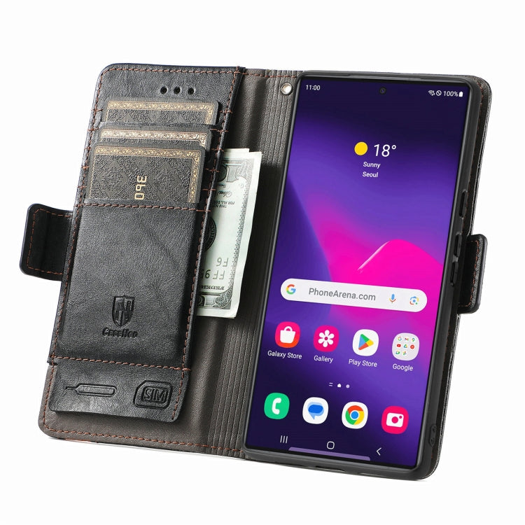 For Samsung Galaxy S25 Ultra 5G CaseNeo Splicing Dual Magnetic Buckle Leather Phone Case