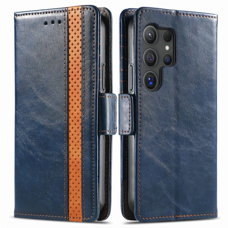 For Samsung Galaxy S25 Ultra 5G CaseNeo Splicing Dual Magnetic Buckle Leather Phone Case