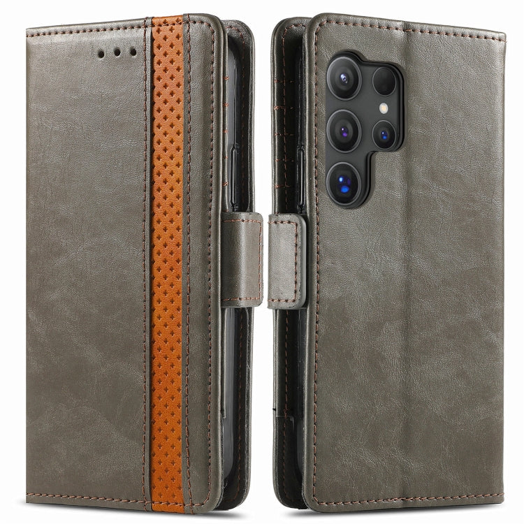 For Samsung Galaxy S25 Ultra 5G CaseNeo Splicing Dual Magnetic Buckle Leather Phone Case