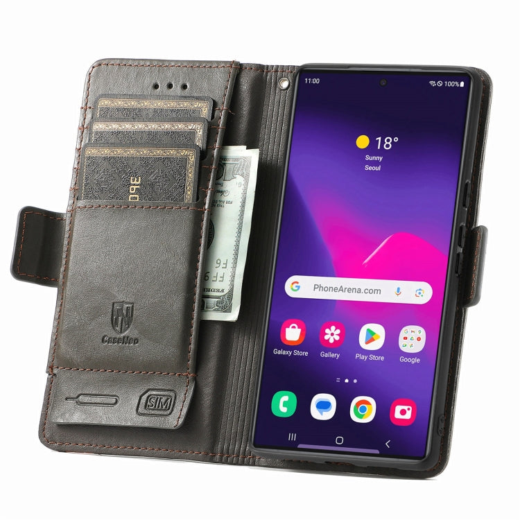 For Samsung Galaxy S25 Ultra 5G CaseNeo Splicing Dual Magnetic Buckle Leather Phone Case