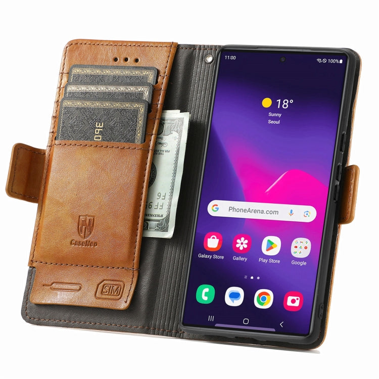 For Samsung Galaxy S25 Ultra 5G CaseNeo Splicing Dual Magnetic Buckle Leather Phone Case