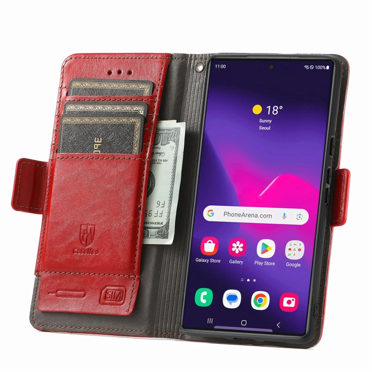 For Samsung Galaxy S25 Ultra 5G CaseNeo Splicing Dual Magnetic Buckle Leather Phone Case