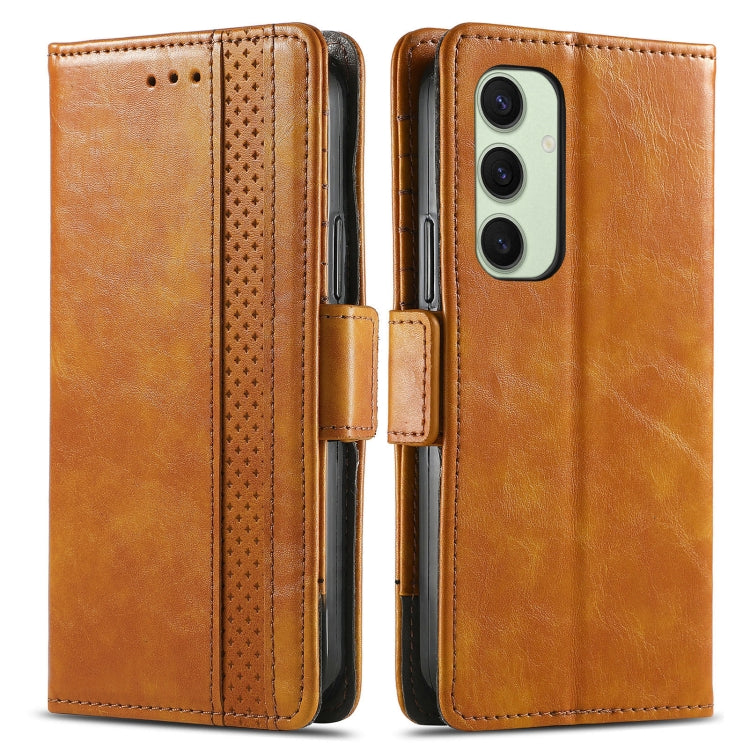 For Samsung Galaxy S24 FE 5G CaseNeo Splicing Dual Magnetic Buckle Leather Phone Case