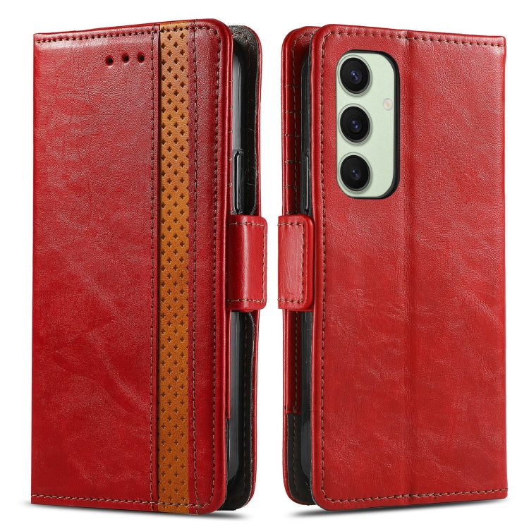 For Samsung Galaxy S24 FE 5G CaseNeo Splicing Dual Magnetic Buckle Leather Phone Case