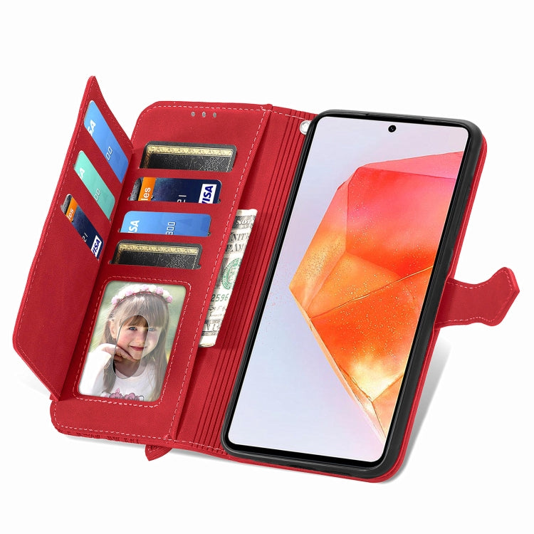 For Samsung Galaxy C55 Embossed Flower Zipper Leather Phone Case
