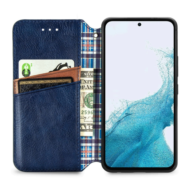 For Samsung Galaxy A36 5G Cubic Grid Pressed Magnetic Leather Phone Case