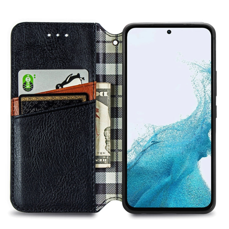 For Samsung Galaxy A36 5G Cubic Grid Pressed Magnetic Leather Phone Case