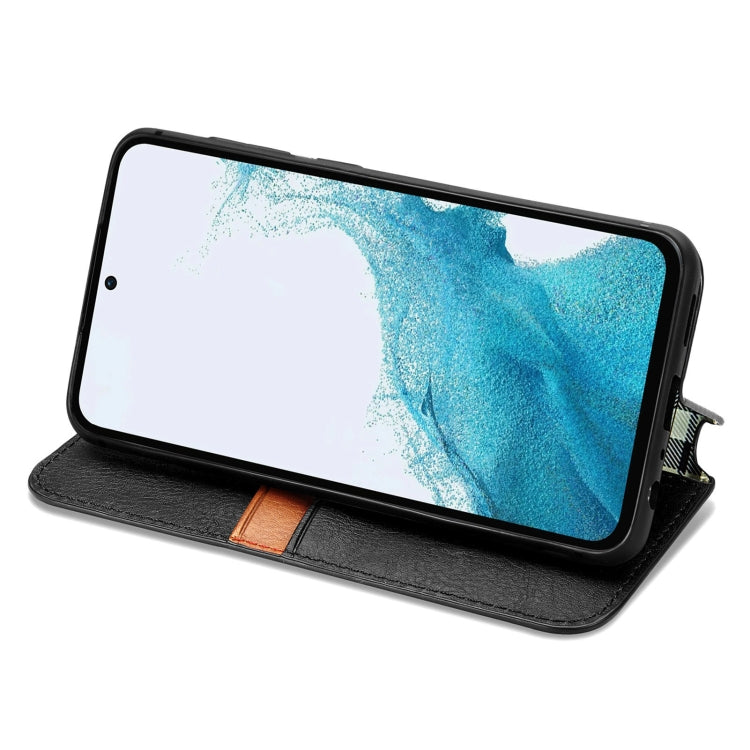 For Samsung Galaxy A36 5G Cubic Grid Pressed Magnetic Leather Phone Case