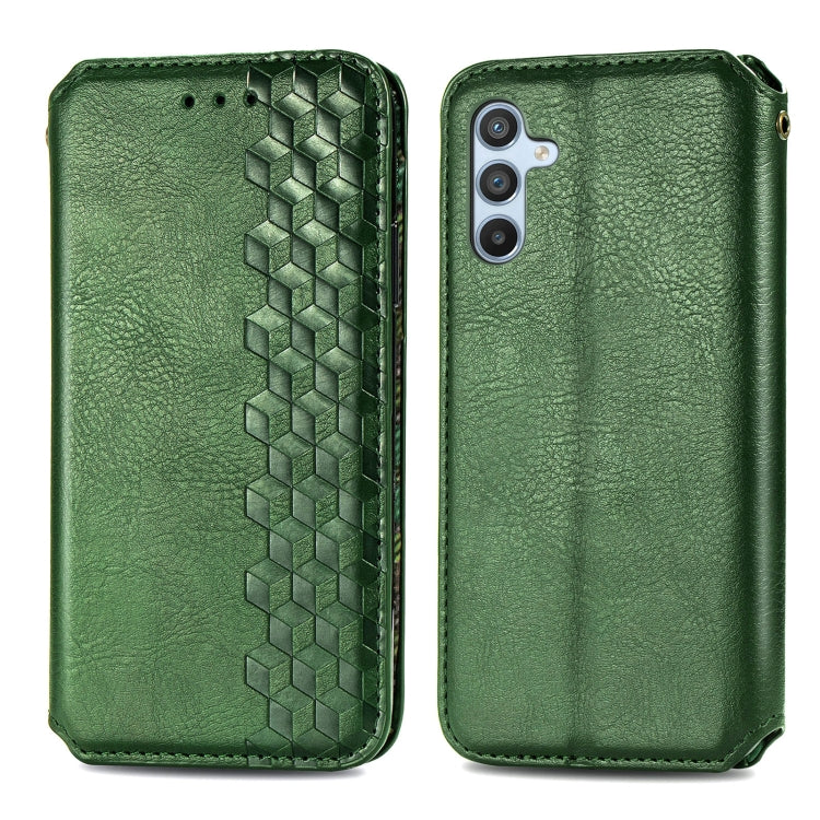 For Samsung Galaxy A36 5G Cubic Grid Pressed Magnetic Leather Phone Case