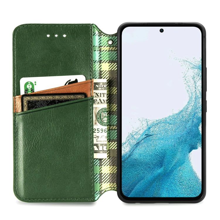 For Samsung Galaxy A36 5G Cubic Grid Pressed Magnetic Leather Phone Case