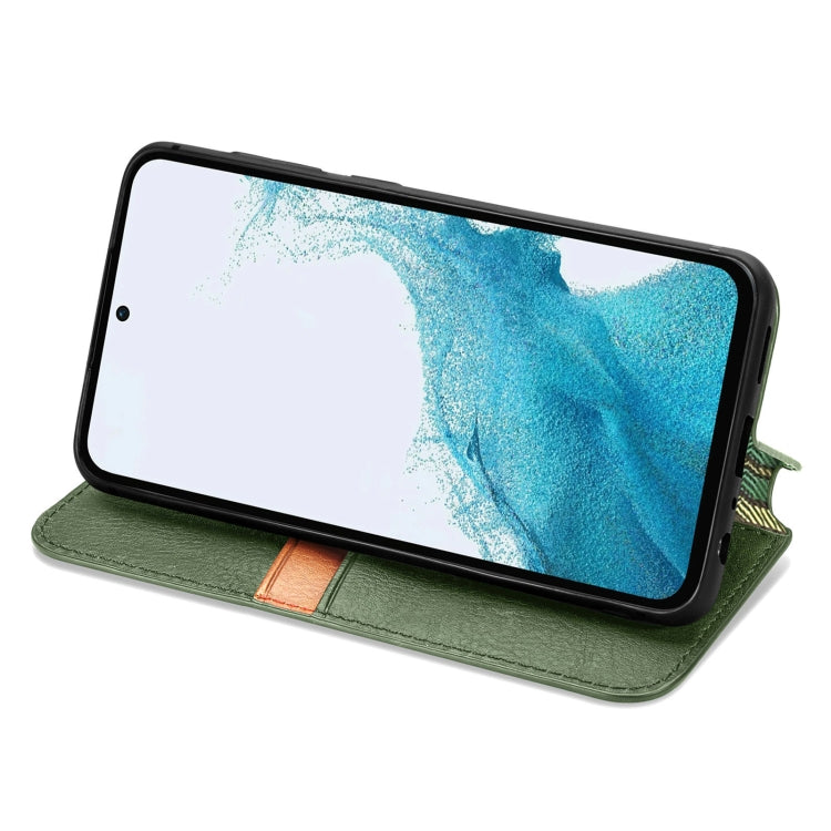 For Samsung Galaxy A36 5G Cubic Grid Pressed Magnetic Leather Phone Case