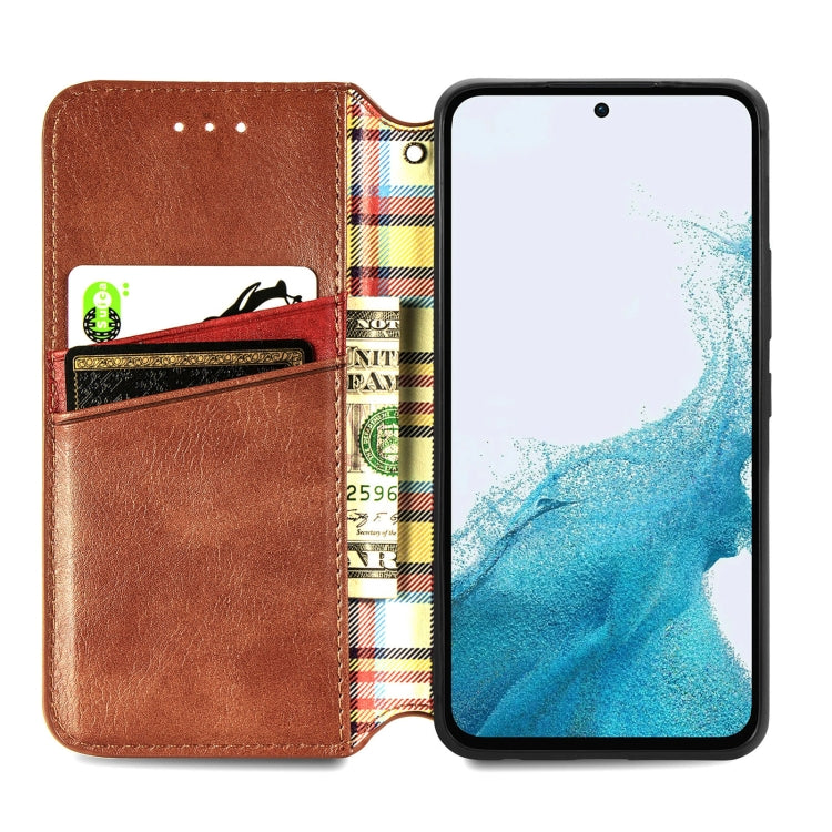 For Samsung Galaxy A36 5G Cubic Grid Pressed Magnetic Leather Phone Case