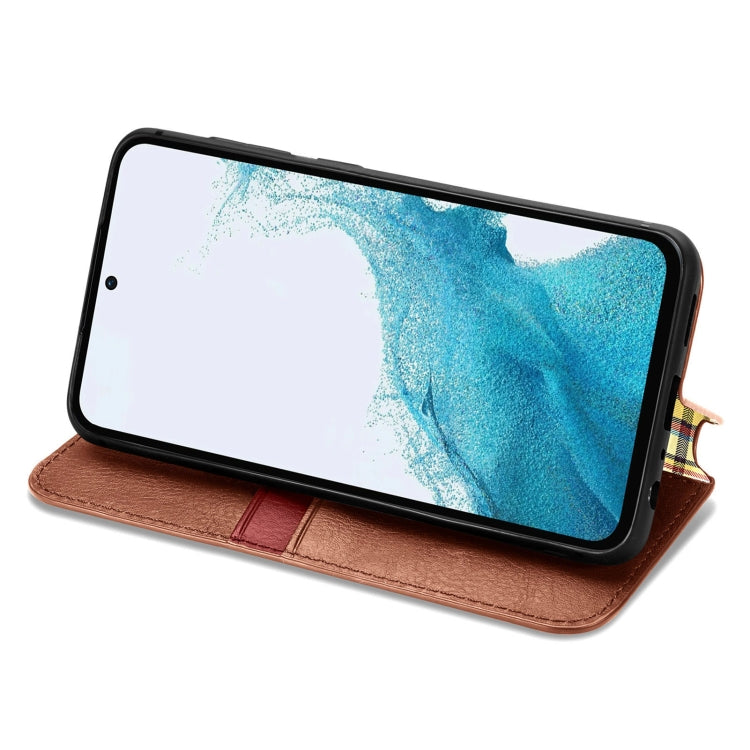 For Samsung Galaxy A36 5G Cubic Grid Pressed Magnetic Leather Phone Case