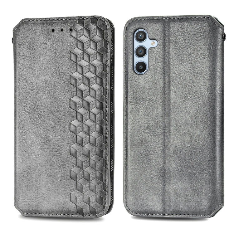 For Samsung Galaxy A36 5G Cubic Grid Pressed Magnetic Leather Phone Case