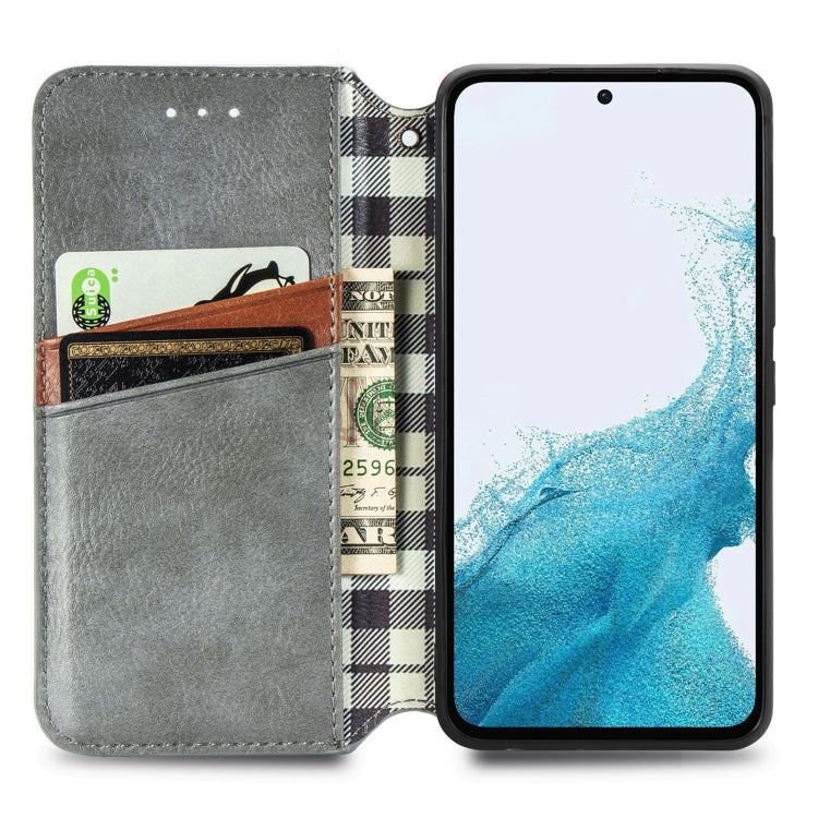 For Samsung Galaxy A36 5G Cubic Grid Pressed Magnetic Leather Phone Case