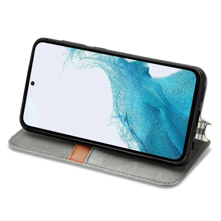 For Samsung Galaxy A36 5G Cubic Grid Pressed Magnetic Leather Phone Case