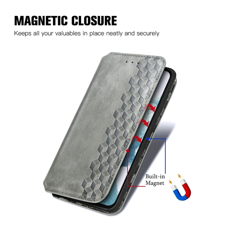 For Samsung Galaxy A36 5G Cubic Grid Pressed Magnetic Leather Phone Case