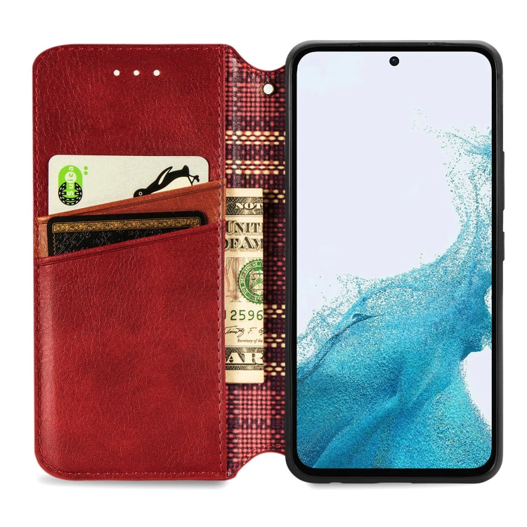 For Samsung Galaxy A36 5G Cubic Grid Pressed Magnetic Leather Phone Case