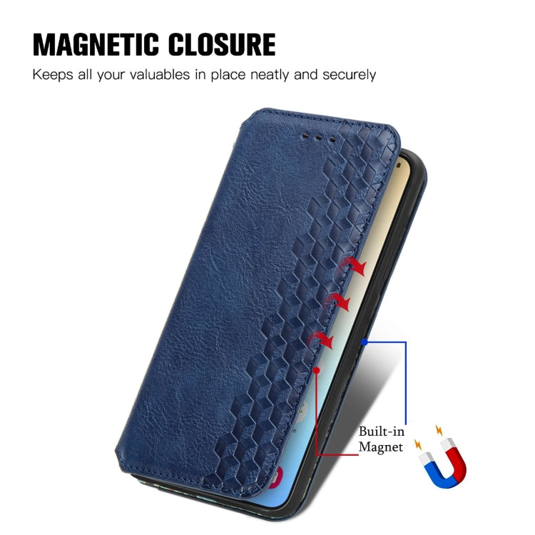 For Samsung Galaxy S25 5G Cubic Grid Pressed Magnetic Leather Phone Case