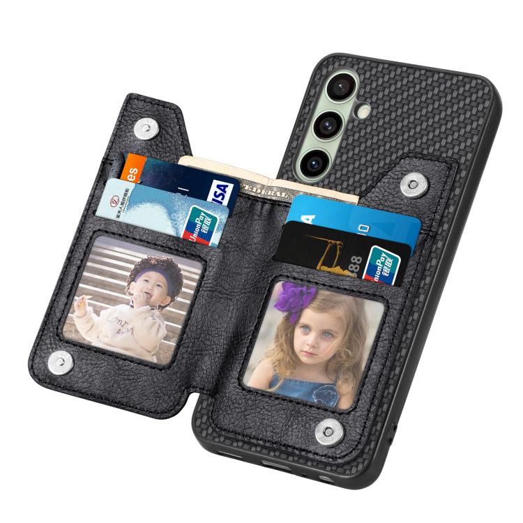 For Samsung Galaxy A36 Carbon Fiber Horizontal Flip Zipper Wallet Phone Case
