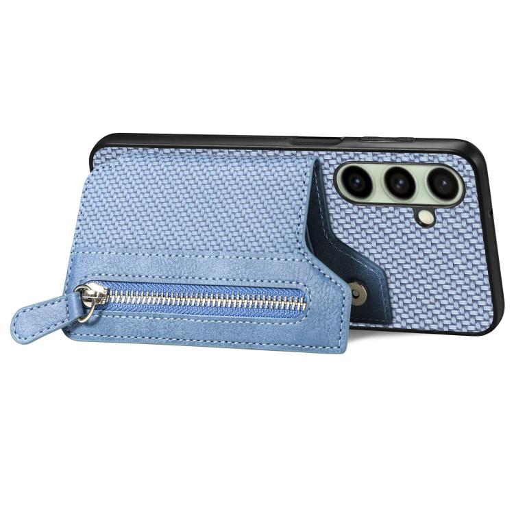 For Samsung Galaxy A36 Carbon Fiber Horizontal Flip Zipper Wallet Phone Case
