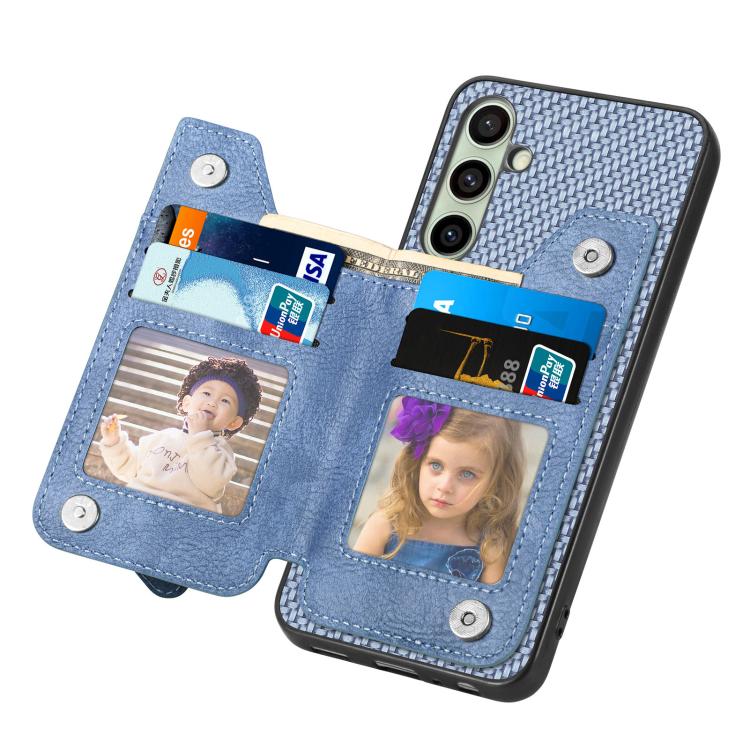 For Samsung Galaxy A36 Carbon Fiber Horizontal Flip Zipper Wallet Phone Case