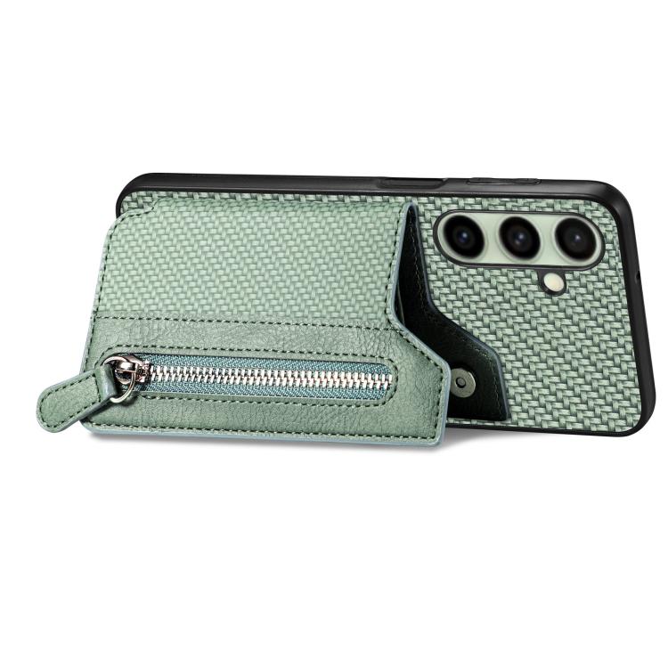 For Samsung Galaxy A36 Carbon Fiber Horizontal Flip Zipper Wallet Phone Case