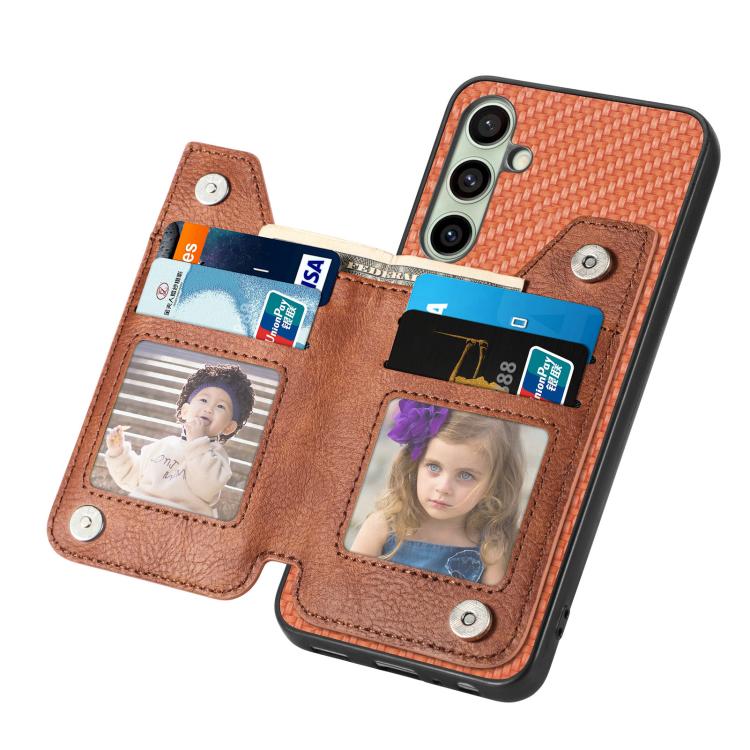 For Samsung Galaxy A56 5G Carbon Fiber Horizontal Flip Zipper Wallet Phone Case