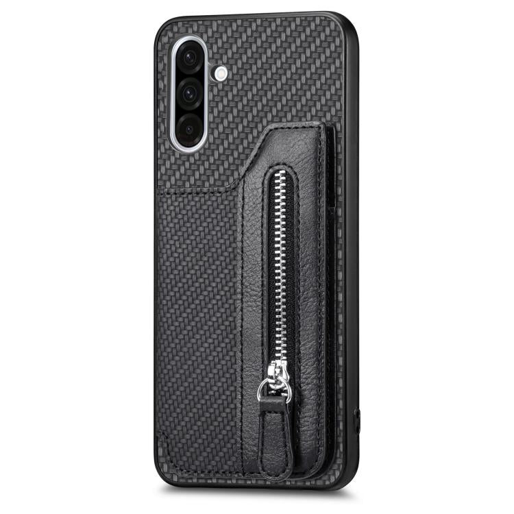 For Samsung Galaxy S25 5G Carbon Fiber Horizontal Flip Zipper Wallet Phone Case