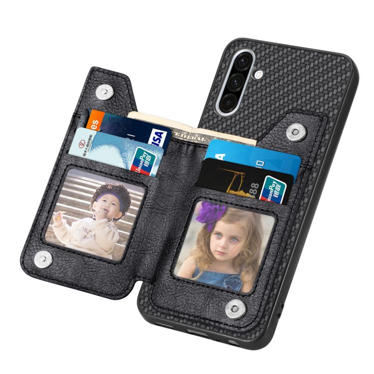 For Samsung Galaxy S25 5G Carbon Fiber Horizontal Flip Zipper Wallet Phone Case
