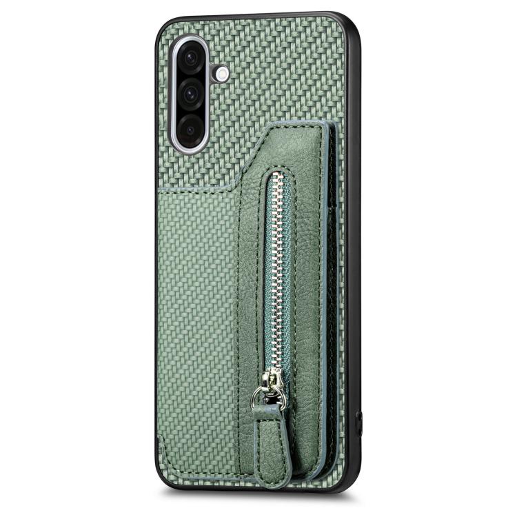 For Samsung Galaxy S25 5G Carbon Fiber Horizontal Flip Zipper Wallet Phone Case