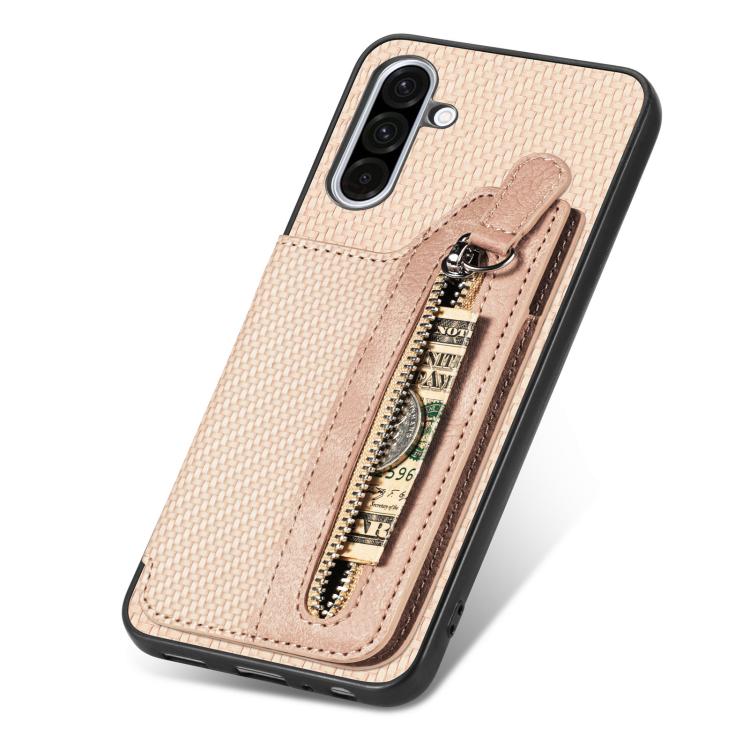 For Samsung Galaxy S25 5G Carbon Fiber Horizontal Flip Zipper Wallet Phone Case