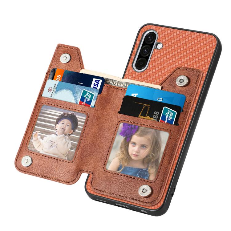 For Samsung Galaxy A37 5G Carbon Fiber Horizontal Flip Zipper Wallet Phone Case