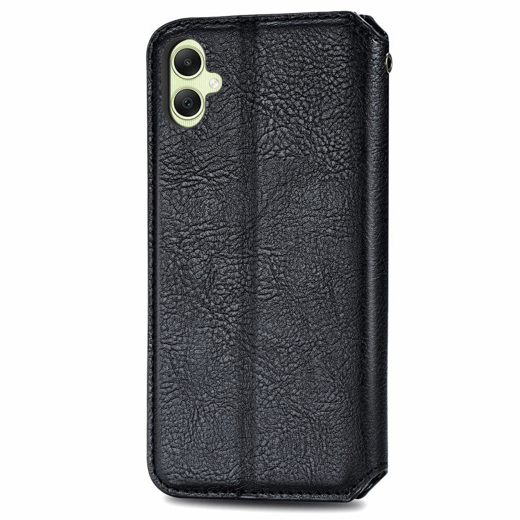 For Samsung Galaxy A05 4G Cubic Grid Pressed Magnetic Leather Phone Case