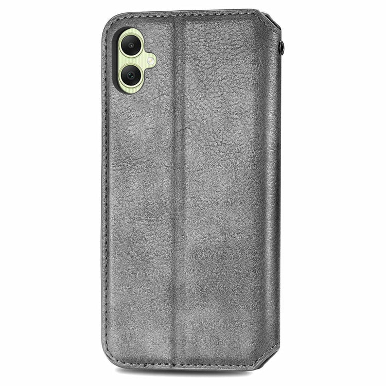 For Samsung Galaxy A05 4G Cubic Grid Pressed Magnetic Leather Phone Case
