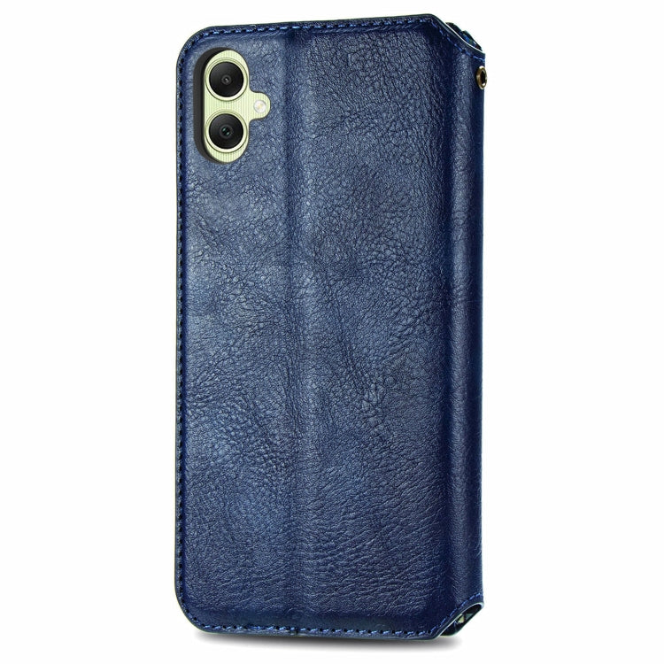 For Samsung Galaxy A05 4G Cubic Grid Pressed Magnetic Leather Phone Case