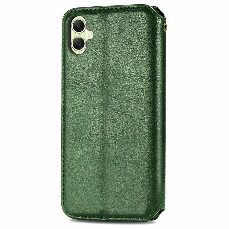 For Samsung Galaxy A05 4G Cubic Grid Pressed Magnetic Leather Phone Case
