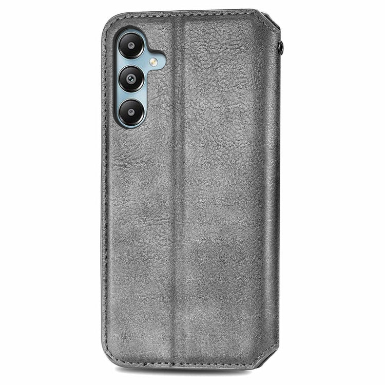 For Samsung Galaxy M14 4G Cubic Grid Pressed Magnetic Leather Phone Case