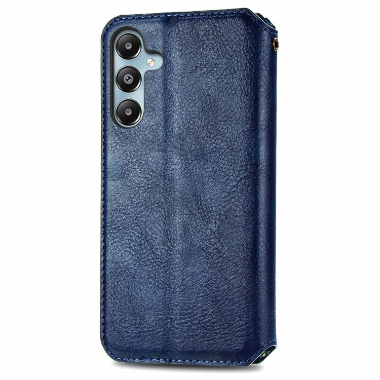 For Samsung Galaxy M14 4G Cubic Grid Pressed Magnetic Leather Phone Case