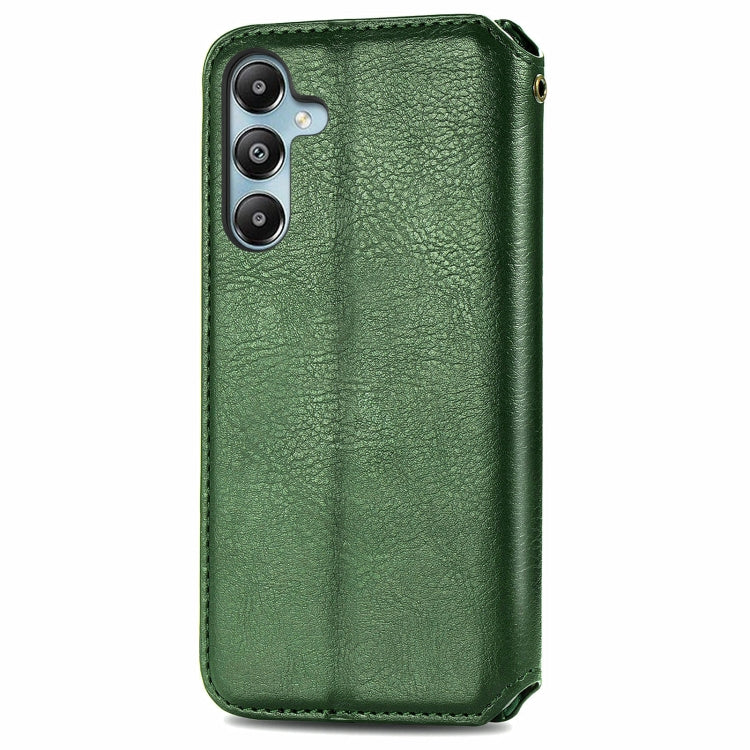 For Samsung Galaxy M14 4G Cubic Grid Pressed Magnetic Leather Phone Case