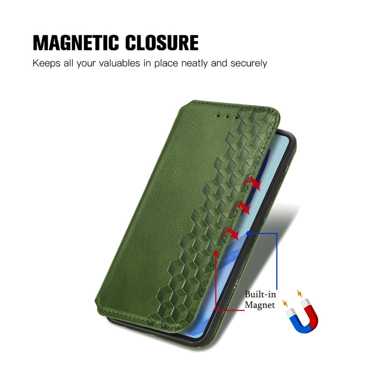 For Samsung Galaxy A16 Cubic Grid Pressed Magnetic Leather Phone Case
