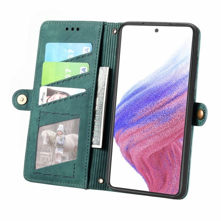 For Samsung Galaxy A53 5G Geometric Zipper Wallet Side Buckle Leather Phone Case