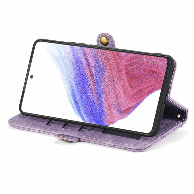 For Samsung Galaxy A53 5G Geometric Zipper Wallet Side Buckle Leather Phone Case
