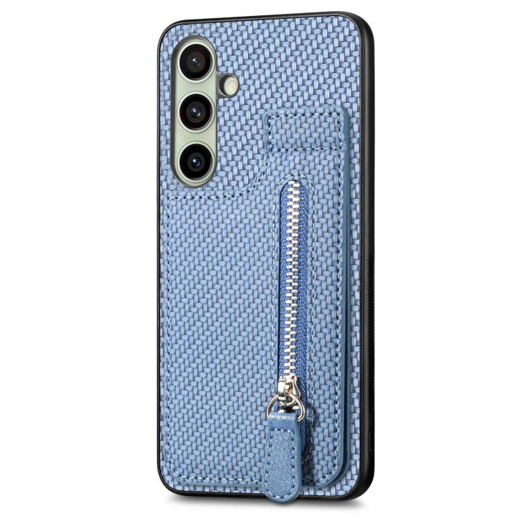 For Samsung Galaxy A36 Carbon Fiber Vertical Flip Zipper Phone Case