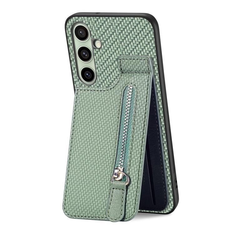 For Samsung Galaxy A36 Carbon Fiber Vertical Flip Zipper Phone Case