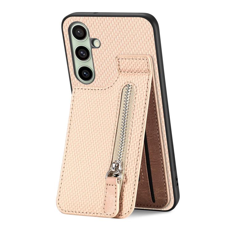 For Samsung Galaxy A36 Carbon Fiber Vertical Flip Zipper Phone Case