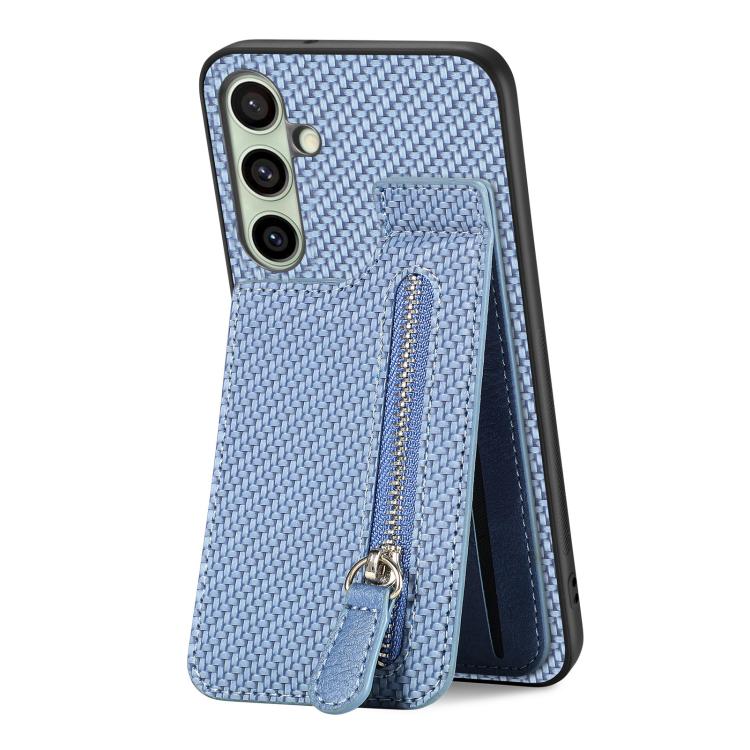 For Samsung Galaxy A56 5G Carbon Fiber Vertical Flip Zipper Phone Case