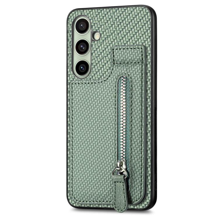 For Samsung Galaxy A56 5G Carbon Fiber Vertical Flip Zipper Phone Case