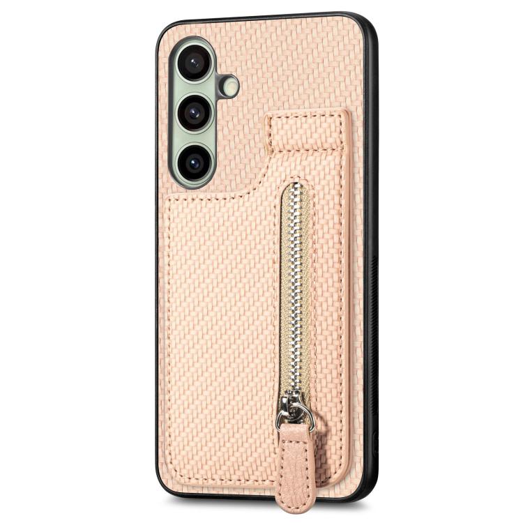 For Samsung Galaxy A56 5G Carbon Fiber Vertical Flip Zipper Phone Case