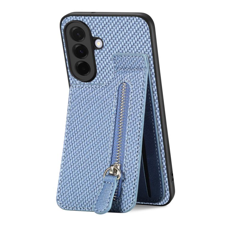 For Samsung Galaxy A37 5G Carbon Fiber Vertical Flip Zipper Phone Case